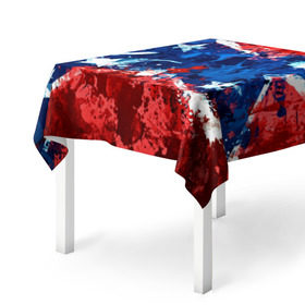 Скатерть 3D с принтом Флаг в Екатеринбурге, 100% полиэстер (ткань не мнется и не растягивается) | Размер: 150*150 см | звезды | конфедерация | краска | красный | флаг
