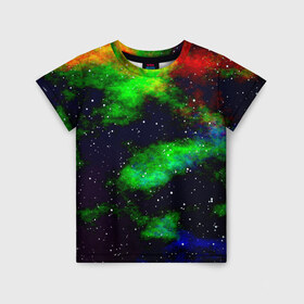 Детская футболка 3D с принтом Grunge в Екатеринбурге, 100% гипоаллергенный полиэфир | прямой крой, круглый вырез горловины, длина до линии бедер, чуть спущенное плечо, ткань немного тянется | звезды | космос | разноцветный | туманность