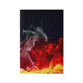 Обложка для паспорта матовая кожа с принтом Огонь в Екатеринбурге, натуральная матовая кожа | размер 19,3 х 13,7 см; прозрачные пластиковые крепления | fire | красный | пожар | черный