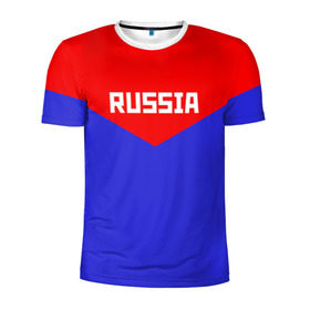 Мужская футболка 3D спортивная с принтом Russia в Екатеринбурге, 100% полиэстер с улучшенными характеристиками | приталенный силуэт, круглая горловина, широкие плечи, сужается к линии бедра | 2016 | олимпиада | ретро | россия | сборная | сборная россии | советский союз | ссср
