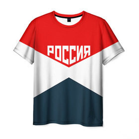 Мужская футболка 3D с принтом Форма в Екатеринбурге, 100% полиэфир | прямой крой, круглый вырез горловины, длина до линии бедер | 2016 | олимпиада | ретро | россия | сборная | сборная россии | советский союз | ссср