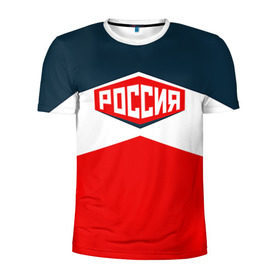 Мужская футболка 3D спортивная с принтом Россия СССР в Екатеринбурге, 100% полиэстер с улучшенными характеристиками | приталенный силуэт, круглая горловина, широкие плечи, сужается к линии бедра | 2016 | олимпиада | ретро | россия | сборная | сборная россии | советский союз | ссср