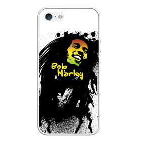 Чехол для iPhone 5/5S матовый с принтом Bob Marley в Екатеринбурге, Силикон | Область печати: задняя сторона чехла, без боковых панелей | bob marley | боб марли | музыка | регги | ямайка
