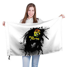 Флаг 3D с принтом Bob Marley в Екатеринбурге, 100% полиэстер | плотность ткани — 95 г/м2, размер — 67 х 109 см. Принт наносится с одной стороны | bob marley | боб марли | музыка | регги | ямайка