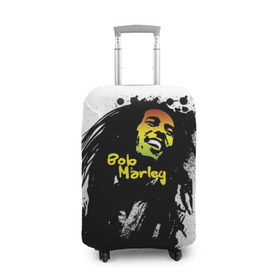 Чехол для чемодана 3D с принтом Bob Marley в Екатеринбурге, 86% полиэфир, 14% спандекс | двустороннее нанесение принта, прорези для ручек и колес | bob marley | боб марли | музыка | регги | ямайка
