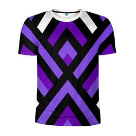 Мужская футболка 3D спортивная с принтом Geomerika в Екатеринбурге, 100% полиэстер с улучшенными характеристиками | приталенный силуэт, круглая горловина, широкие плечи, сужается к линии бедра | паттерн | фиолетовый