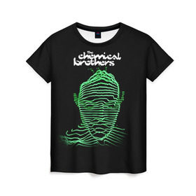 Женская футболка 3D с принтом Chemical Brothers в Екатеринбурге, 100% полиэфир ( синтетическое хлопкоподобное полотно) | прямой крой, круглый вырез горловины, длина до линии бедер | big beat | chemical brothers | биг бит | бигбит | кемикал бразерс | электронная | электронная музыка