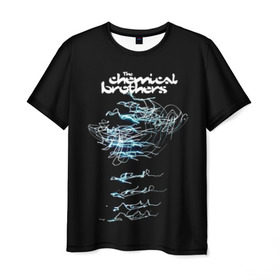 Мужская футболка 3D с принтом Chemical Brothers в Екатеринбурге, 100% полиэфир | прямой крой, круглый вырез горловины, длина до линии бедер | Тематика изображения на принте: big beat | chemical brothers | биг бит | бигбит | кемикал бразерс | электронная | электронная музыка