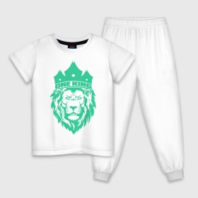 Детская пижама хлопок с принтом One King в Екатеринбурге, 100% хлопок |  брюки и футболка прямого кроя, без карманов, на брюках мягкая резинка на поясе и по низу штанин
 | king | leo | король | крутой | лев | рисунок