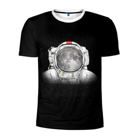 Мужская футболка 3D спортивная с принтом Космонавт 1 в Екатеринбурге, 100% полиэстер с улучшенными характеристиками | приталенный силуэт, круглая горловина, широкие плечи, сужается к линии бедра | astro | moon | space monkey | star | stars | астронавт | звезды | земля | космонавт | космос | луна | скафандр