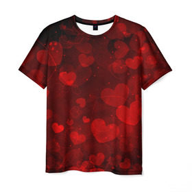 Мужская футболка 3D с принтом Сердечко в Екатеринбурге, 100% полиэфир | прямой крой, круглый вырез горловины, длина до линии бедер | 14 февраля | красная | любовь | сердце