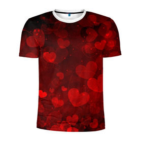Мужская футболка 3D спортивная с принтом Сердечко в Екатеринбурге, 100% полиэстер с улучшенными характеристиками | приталенный силуэт, круглая горловина, широкие плечи, сужается к линии бедра | Тематика изображения на принте: 14 февраля | красная | любовь | сердце