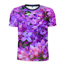 Мужская футболка 3D спортивная с принтом Сирень в Екатеринбурге, 100% полиэстер с улучшенными характеристиками | приталенный силуэт, круглая горловина, широкие плечи, сужается к линии бедра | весна | красота | сирень | цветы