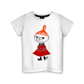 Детская футболка хлопок с принтом Малышка Мю в Екатеринбурге, 100% хлопок | круглый вырез горловины, полуприлегающий силуэт, длина до линии бедер | Тематика изображения на принте: муми тролль