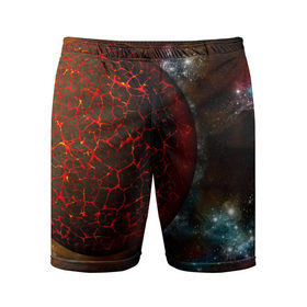 Мужские шорты 3D спортивные с принтом Вселенная в Екатеринбурге,  |  | взрыв | вселенная | гравитация | космос | лава | планета