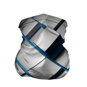 Бандана-труба 3D с принтом Текстура в Екатеринбурге, 100% полиэстер, ткань с особыми свойствами — Activecool | плотность 150‒180 г/м2; хорошо тянется, но сохраняет форму | квадраты | кубы | серый