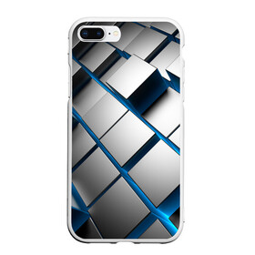 Чехол для iPhone 7Plus/8 Plus матовый с принтом Текстура в Екатеринбурге, Силикон | Область печати: задняя сторона чехла, без боковых панелей | квадраты | кубы | серый