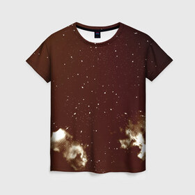 Женская футболка 3D с принтом Old kosmos в Екатеринбурге, 100% полиэфир ( синтетическое хлопкоподобное полотно) | прямой крой, круглый вырез горловины, длина до линии бедер | вселенная | галактика | звезды | планеты | туманность