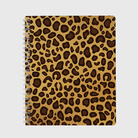 Тетрадь с принтом Окрас леопарда в Екатеринбурге, 100% бумага | 48 листов, плотность листов — 60 г/м2, плотность картонной обложки — 250 г/м2. Листы скреплены сбоку удобной пружинной спиралью. Уголки страниц и обложки скругленные. Цвет линий — светло-серый
 | арт | животные | леопард | окрас