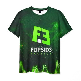 Мужская футболка 3D с принтом flipsid3 2 в Екатеринбурге, 100% полиэфир | прямой крой, круглый вырез горловины, длина до линии бедер | flipsid