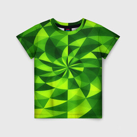 Детская футболка 3D с принтом Текстура в Екатеринбурге, 100% гипоаллергенный полиэфир | прямой крой, круглый вырез горловины, длина до линии бедер, чуть спущенное плечо, ткань немного тянется | 3д | абстракция | зеленая | квадраты | новые | популярные | текстура