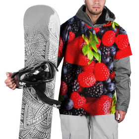 Накидка на куртку 3D с принтом Ягоды в Екатеринбурге, 100% полиэстер |  | Тематика изображения на принте: ежевика | клубника | малина | черника | ягода | ягодка