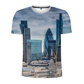 Мужская футболка 3D спортивная с принтом London в Екатеринбурге, 100% полиэстер с улучшенными характеристиками | приталенный силуэт, круглая горловина, широкие плечи, сужается к линии бедра | england | europe | london | англия | великобритания | высотки | королева | лондон | мегаполис | туризм
