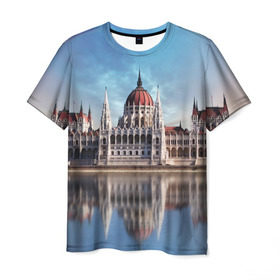 Мужская футболка 3D с принтом Будапешт в Екатеринбурге, 100% полиэфир | прямой крой, круглый вырез горловины, длина до линии бедер | budapest | europe | hungary | будапешт | венгрия | европа | ес | отпуск | туризм
