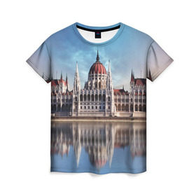 Женская футболка 3D с принтом Будапешт в Екатеринбурге, 100% полиэфир ( синтетическое хлопкоподобное полотно) | прямой крой, круглый вырез горловины, длина до линии бедер | budapest | europe | hungary | будапешт | венгрия | европа | ес | отпуск | туризм