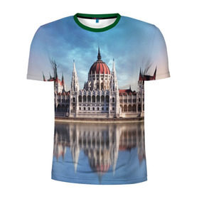 Мужская футболка 3D спортивная с принтом Будапешт в Екатеринбурге, 100% полиэстер с улучшенными характеристиками | приталенный силуэт, круглая горловина, широкие плечи, сужается к линии бедра | budapest | europe | hungary | будапешт | венгрия | европа | ес | отпуск | туризм