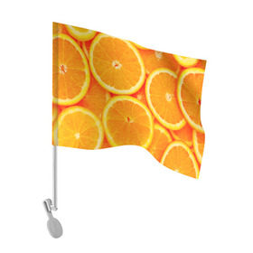 Флаг для автомобиля с принтом Апельсины в Екатеринбурге, 100% полиэстер | Размер: 30*21 см | Тематика изображения на принте: апельсин | долька | цитрус