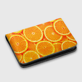 Картхолдер с принтом с принтом Апельсины в Екатеринбурге, натуральная матовая кожа | размер 7,3 х 10 см; кардхолдер имеет 4 кармана для карт; | Тематика изображения на принте: апельсин | долька | цитрус