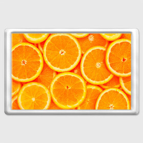 Магнит 45*70 с принтом Апельсины в Екатеринбурге, Пластик | Размер: 78*52 мм; Размер печати: 70*45 | Тематика изображения на принте: апельсин | долька | цитрус