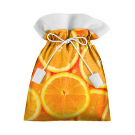 Подарочный 3D мешок с принтом Апельсины в Екатеринбурге, 100% полиэстер | Размер: 29*39 см | Тематика изображения на принте: апельсин | долька | цитрус