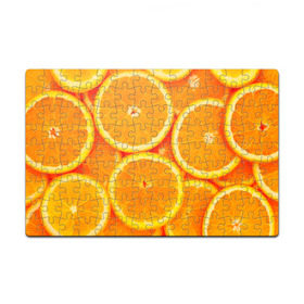 Пазл магнитный 126 элементов с принтом Апельсины в Екатеринбурге, полимерный материал с магнитным слоем | 126 деталей, размер изделия —  180*270 мм | Тематика изображения на принте: апельсин | долька | цитрус