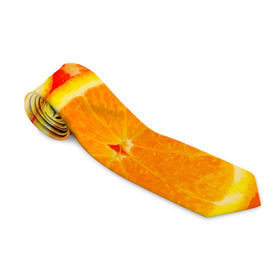 Галстук 3D с принтом Апельсины в Екатеринбурге, 100% полиэстер | Длина 148 см; Плотность 150-180 г/м2 | апельсин | долька | цитрус