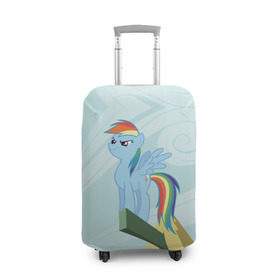 Чехол для чемодана 3D с принтом Rainbow в Екатеринбурге, 86% полиэфир, 14% спандекс | двустороннее нанесение принта, прорези для ручек и колес | my little pony | луна | пинки пай | пони | рарити | рейнбоу дэш | селестия | сумеречная искорка | флаттершай | эплджек