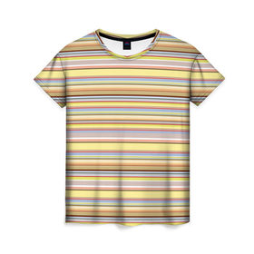 Женская футболка 3D с принтом Полоски в Екатеринбурге, 100% полиэфир ( синтетическое хлопкоподобное полотно) | прямой крой, круглый вырез горловины, длина до линии бедер | 