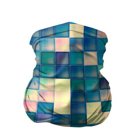 Бандана-труба 3D с принтом Кубики в Екатеринбурге, 100% полиэстер, ткань с особыми свойствами — Activecool | плотность 150‒180 г/м2; хорошо тянется, но сохраняет форму | бирюзовый | заленый | мозаика | паттерн | плитка | цветной