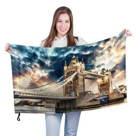 Флаг 3D с принтом Англия в Екатеринбурге, 100% полиэстер | плотность ткани — 95 г/м2, размер — 67 х 109 см. Принт наносится с одной стороны | england | europe | london | англия | биг бен | великобритания | высотки | королева | лондон | мегаполис | тауэрский мост | туризм