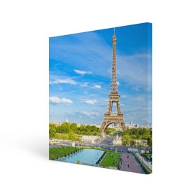 Холст квадратный с принтом Париж в Екатеринбурге, 100% ПВХ |  | Тематика изображения на принте: france | paris | париж | франция | эйфелева башня