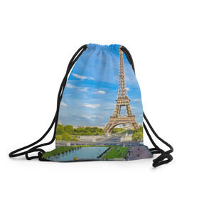 Рюкзак-мешок 3D с принтом Париж в Екатеринбурге, 100% полиэстер | плотность ткани — 200 г/м2, размер — 35 х 45 см; лямки — толстые шнурки, застежка на шнуровке, без карманов и подкладки | france | paris | париж | франция | эйфелева башня
