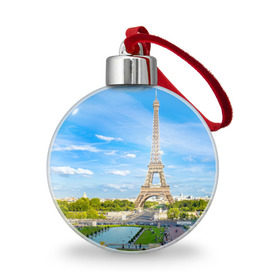 Ёлочный шар с принтом Париж в Екатеринбурге, Пластик | Диаметр: 77 мм | france | paris | париж | франция | эйфелева башня