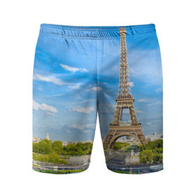 Мужские шорты 3D спортивные с принтом Париж в Екатеринбурге,  |  | france | paris | париж | франция | эйфелева башня