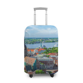 Чехол для чемодана 3D с принтом Рига в Екатеринбурге, 86% полиэфир, 14% спандекс | двустороннее нанесение принта, прорези для ручек и колес | latvia | riga | европа | евросоюз | ес | латвия | отпуск | путешествия | рига | туризм