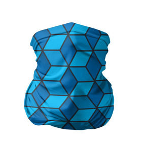 Бандана-труба 3D с принтом Blue cube в Екатеринбурге, 100% полиэстер, ткань с особыми свойствами — Activecool | плотность 150‒180 г/м2; хорошо тянется, но сохраняет форму | кубы | паттерн | синий