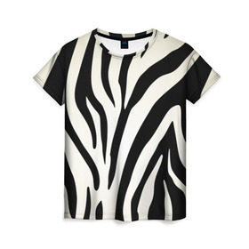 Женская футболка 3D с принтом Раскрас зебры в Екатеринбурге, 100% полиэфир ( синтетическое хлопкоподобное полотно) | прямой крой, круглый вырез горловины, длина до линии бедер | абстракция | арт | животные | зебра | полосы | раскрас