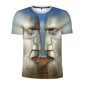 Мужская футболка 3D спортивная с принтом Pink Floyd. The division bell в Екатеринбурге, 100% полиэстер с улучшенными характеристиками | приталенный силуэт, круглая горловина, широкие плечи, сужается к линии бедра | Тематика изображения на принте: 