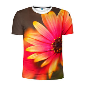 Мужская футболка 3D спортивная с принтом Цветы в Екатеринбурге, 100% полиэстер с улучшенными характеристиками | приталенный силуэт, круглая горловина, широкие плечи, сужается к линии бедра | 3д | красивая | природа | цветок