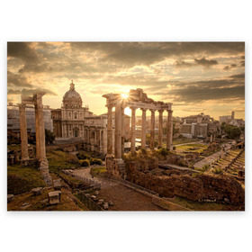Поздравительная открытка с принтом Рим в Екатеринбурге, 100% бумага | плотность бумаги 280 г/м2, матовая, на обратной стороне линовка и место для марки
 | europe | italy | rome | vatican | архитектура | ватикан | европа | италия | папа римский | развалины | рим | руины